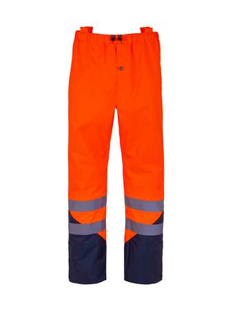 Image de PANTALON PLUIE HV KITA EPI CENTER ORANGE FLUO/MARINE TL