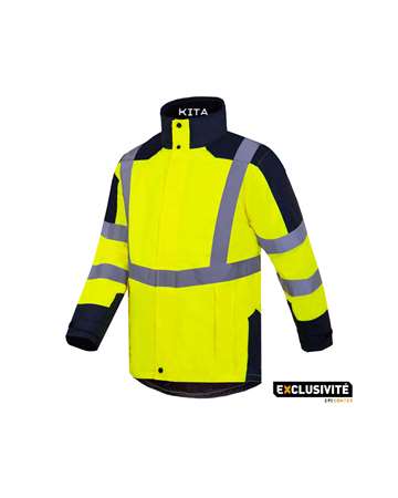 Image de VESTE DE PLUIE HV KITA EPI CENTER JAUNE FLUO/MARINE TXXL