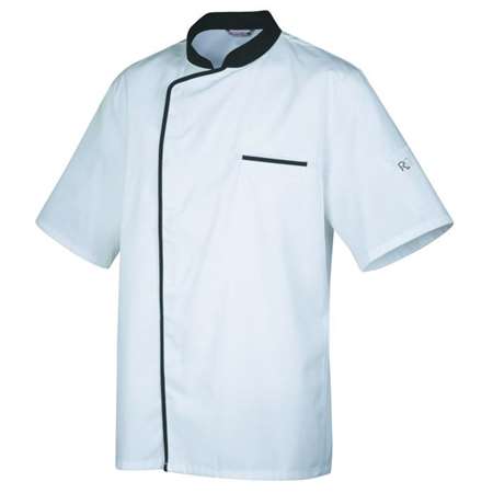 Image de VESTE CUISINE ENERGY MC MIXTE BLANC/NOIR T2