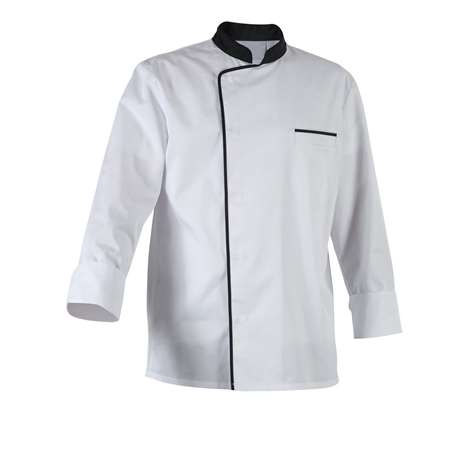 Image de VESTE CUISINE ENERGY ML MIXTE BLANC/NOIR T4