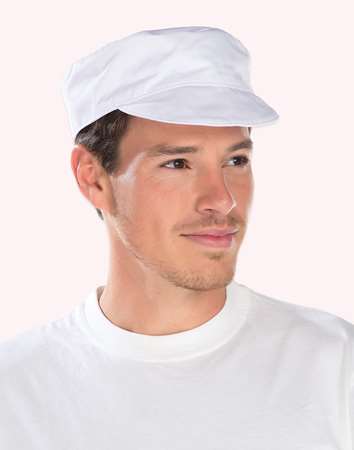 Image de CASQUETTE 058.B0 PC SERRAGE LACETS BLANC