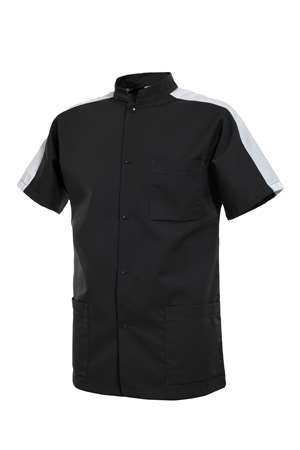 Image de TUNIQUE STEEVE PC MC CHARBON/BLANC T2