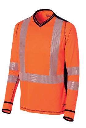 Image de TEE SHIRT HV 0473 LUKLIGHT ML ORANGE/MARINE T2XL