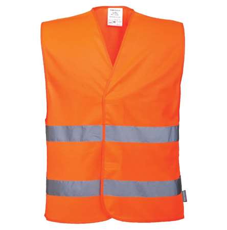 Image de GILET HV C474 + BR DOUBLE BANDE ORANGE TS/M