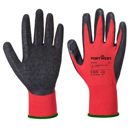 Image de GANTS A174 FLEX GRIP LATEX ROUGE/NOIR T2XL