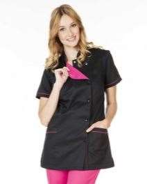 Image de TUNIQUE JULIE 50/50 MC NOIR/FRAMBOISE T3